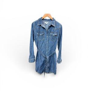 Wrangler Long Sleeve Denim Western Dress Size Small